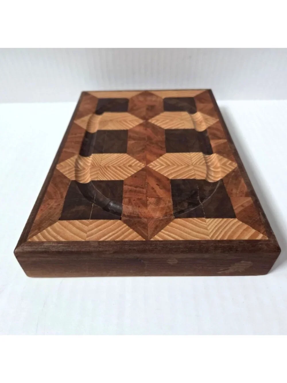 Handmade End Grain Octagon Wood Cutting Board Block Small 9.5